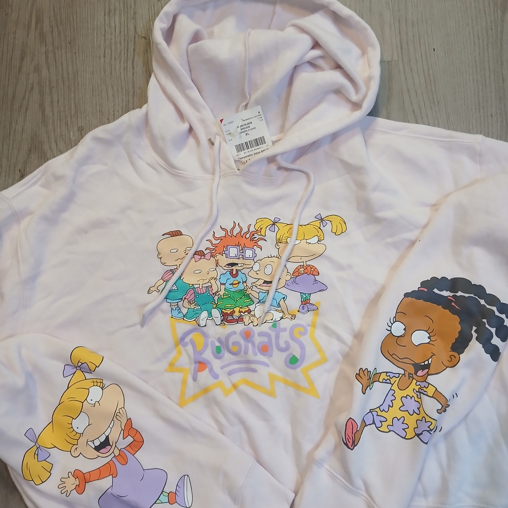Nickelodeon Rugrats Crop Hoodie - Pink Tink Xl Nwt